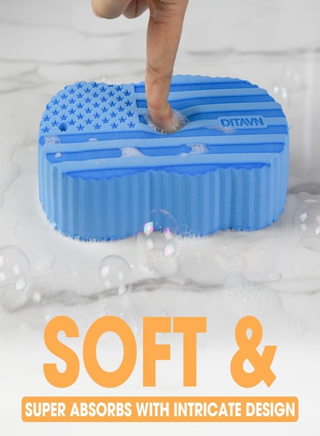 DITAVN Magic Exfoliating Bath Sponge (2 pcs), 3D Super Soft Exfoliating Bath Sponge, Skin Friendly and Reusable Exfoliating Body Scrubber for Adults Children and Pregnant Women - Image 3
