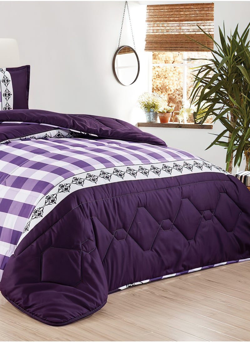 4 Pieces Single Size 160x210Cm Comforter Set Medium Filling Bedding Set for All Season Includes 1Comforter 1Bedsheet 1Pillow Shams and 1Cushion cases