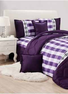 Moon 4 Pieces Single Size 160x210Cm Comforter Set Medium Filling Bedding Set for All Season Includes 1Comforter 1Bedsheet 1Pillow Shams and 1Cushion cases  - Image 2