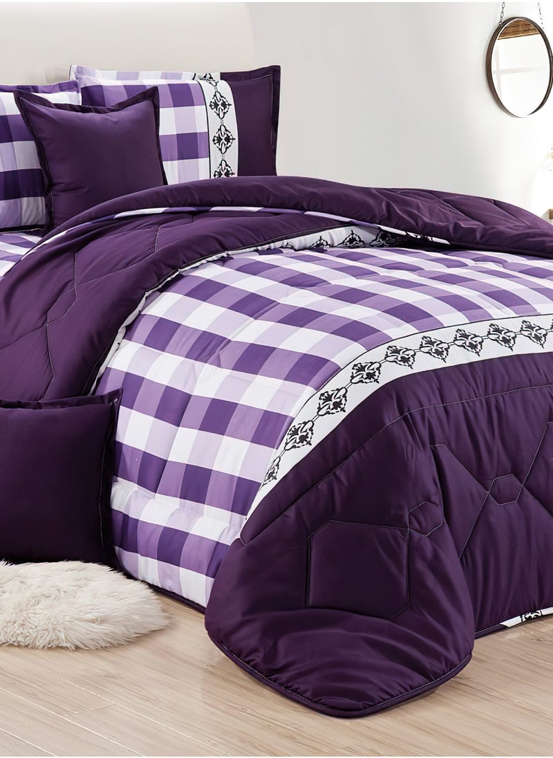 4 Pieces Single Size 160x210Cm Comforter Set Medium Filling Bedding Set for All Season Includes 1Comforter 1Bedsheet 1Pillow Shams and 1Cushion cases
