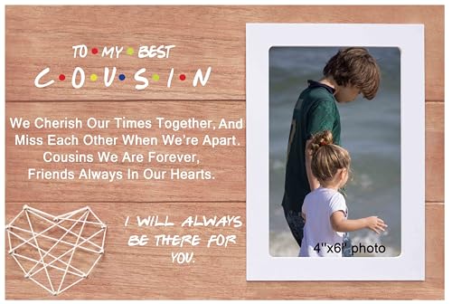 NZY Wooden Picture Photo Frame Gift to My Best Cousin Gift from Aunt Uncle,Cousin Wedding Birthday Graduation Christmas,Fits 6"x 4"Photo - Image 1
