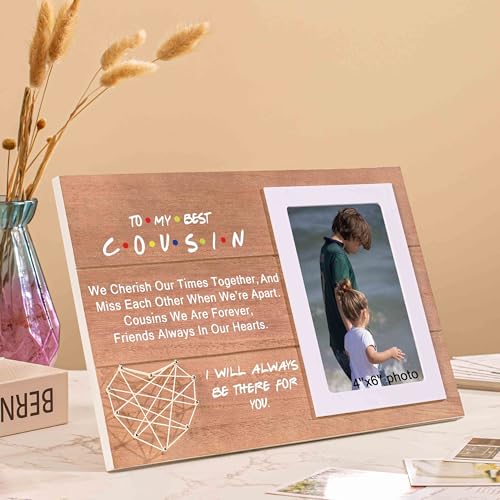 NZY Wooden Picture Photo Frame Gift to My Best Cousin Gift from Aunt Uncle,Cousin Wedding Birthday Graduation Christmas,Fits 6"x 4"Photo - Image 5