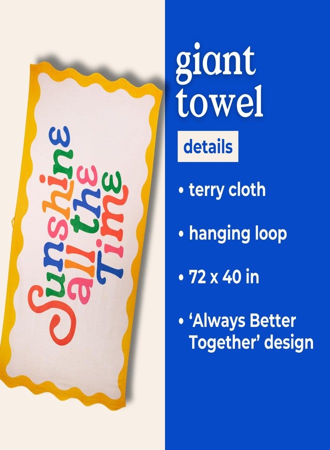 ban.do Beach, Please! Giant Beach Towel, Oversized Towel for Adults and Children, Terry Cloth Pool Towel, Sunshine All The Time - Image 5