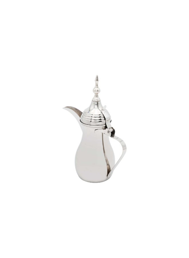 Arabic Coffee Dallah Set - 3 Pieces - Graduated Sizes - Raslan Design (Made in India) - Premium Silver Color - Image 5