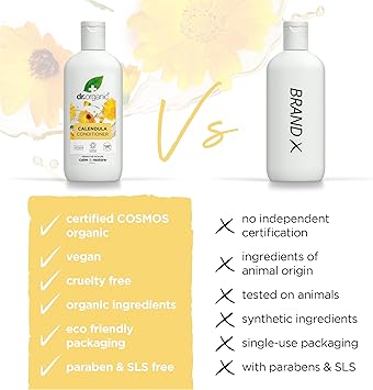 dr.organic بلسم دكتور أورجانيك كاليندولا خالي من العطور للبشرة الحساسة للرجال والنساء طبيعي نباتي خالي من القسوة خالي من البارابين SLS 265 مل قد يختلف التعبئة والتغليف - Image 5