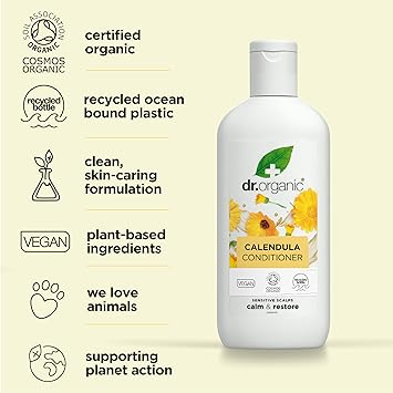 dr.organic بلسم دكتور أورجانيك كاليندولا خالي من العطور للبشرة الحساسة للرجال والنساء طبيعي نباتي خالي من القسوة خالي من البارابين SLS 265 مل قد يختلف التعبئة والتغليف - Image 4