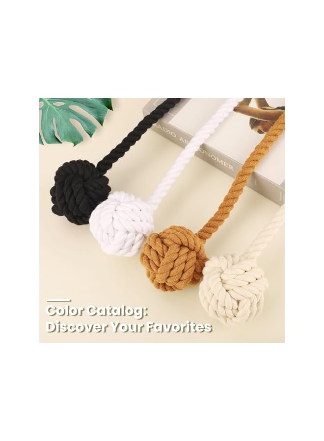 The Bros 2 Pack Curtain Tiebacks, Curtain Ties, Curtain Holders for Wall Drapes, Curtain Holdbacks, Curtain Tie Backs for Curtains Pull Backs, Drapery Tiebacks, Outdoor White Curtain Rope Tiebacks - Image 4