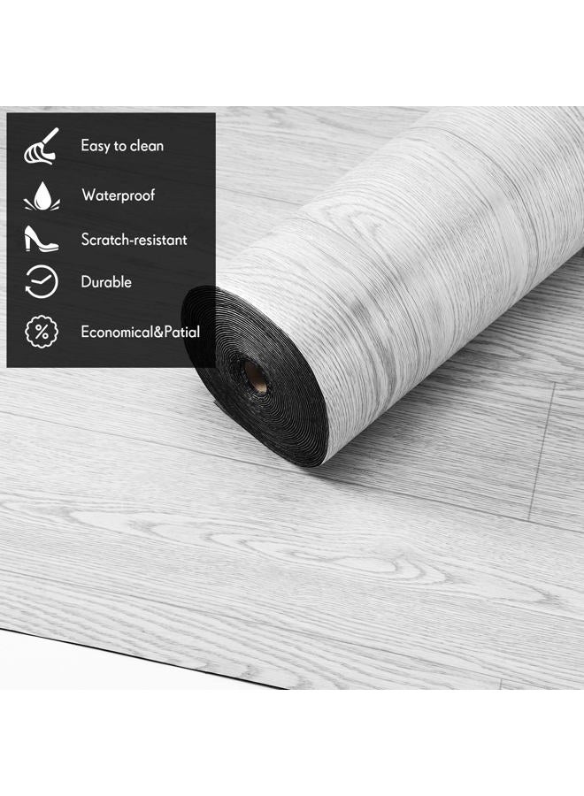 Drydiet 2 Rolls Peel and Stick Vinyl Flooring Tiles 23.6x393.7 Inch Vinyl Floor Tiles Linoleum Vinyl Plank Flooring Coverings Waterproof Wear for DIY Installation Room Office Kitchen (Gray Wood Grain) - Image 4