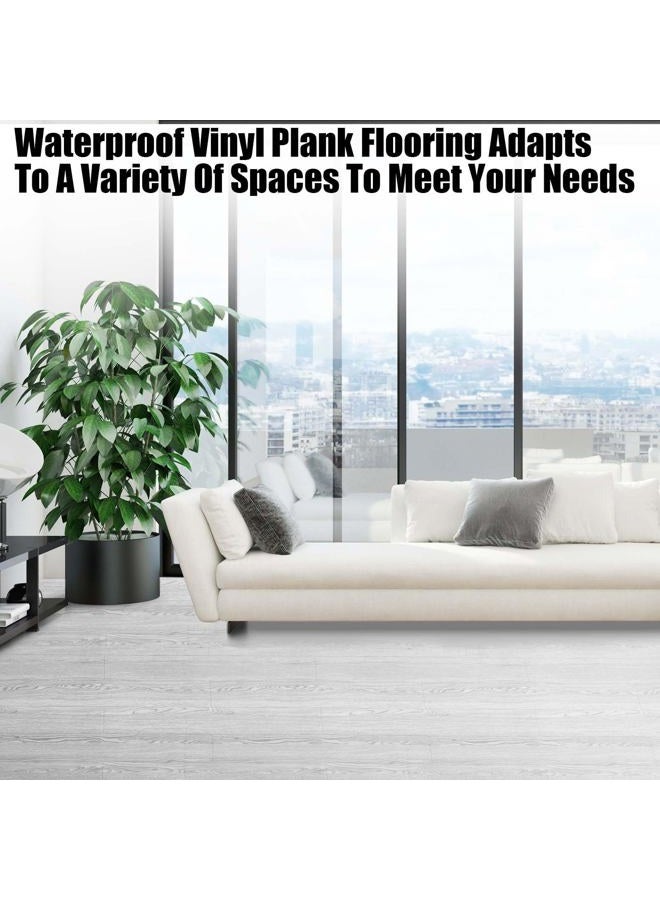 Drydiet 2 Rolls Peel and Stick Vinyl Flooring Tiles 23.6x393.7 Inch Vinyl Floor Tiles Linoleum Vinyl Plank Flooring Coverings Waterproof Wear for DIY Installation Room Office Kitchen (Gray Wood Grain) - Image 5