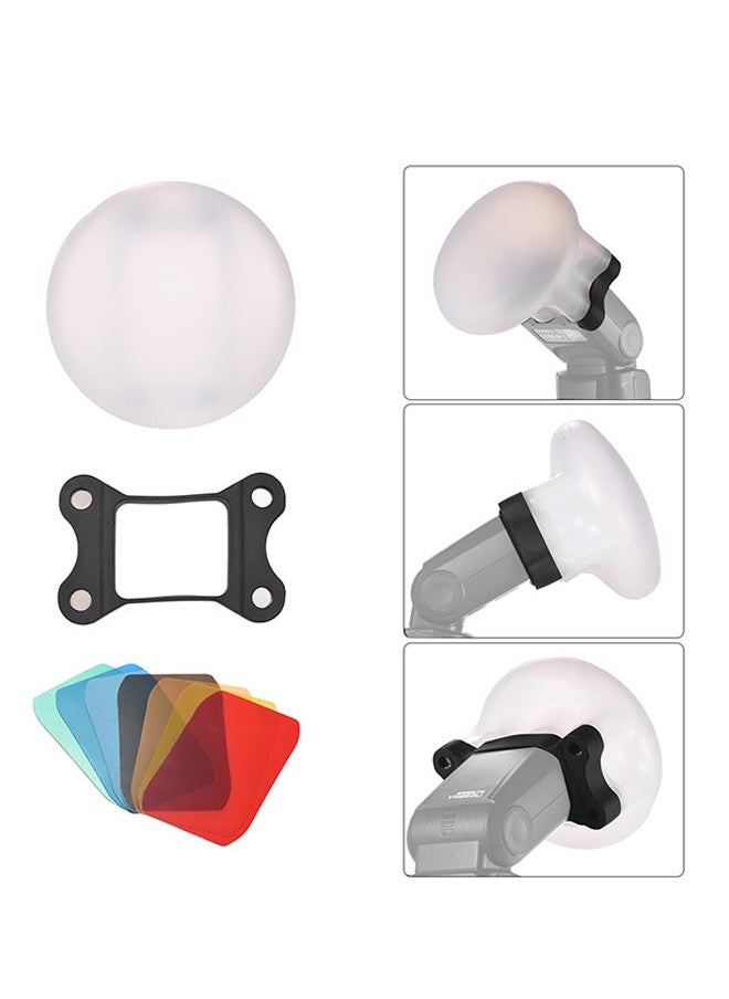 NIBEMINENT Speedlight Diffuser Ball With Colour Filters Clear  - Image 2