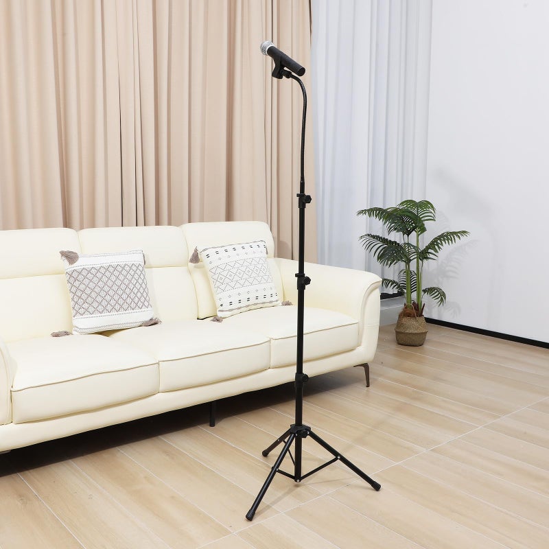 Heavy Duty Adjustable Floor Microphone Stand with Clamp and Carrying Bag for Stage Performance - Image 5