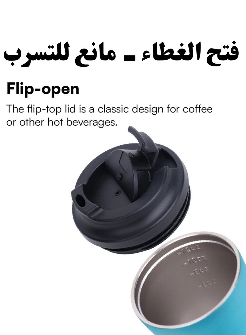 F.A.M.S Stainless Steel Insulated Travel Coffee Mug with Leak-Proof Lid, Metallic Solid Colors, Keeps Drinks Hot or Cold for Daily Use, Commute, Office, and Outdoor Activities - Image 4
