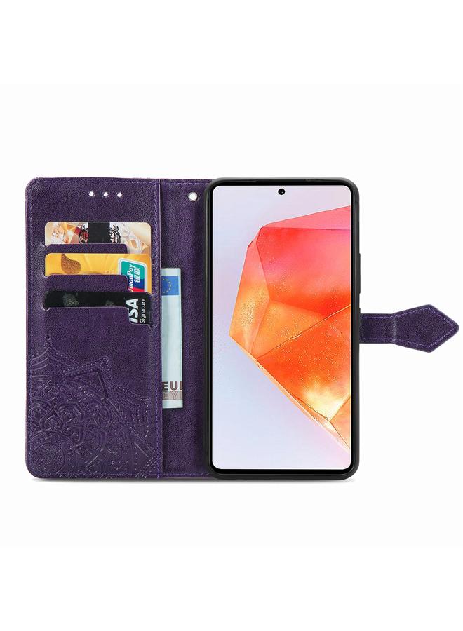 S-TOP Case For Samsung Galaxy C55 Mandala Flower Embossed Leather Phone Case - Image 3