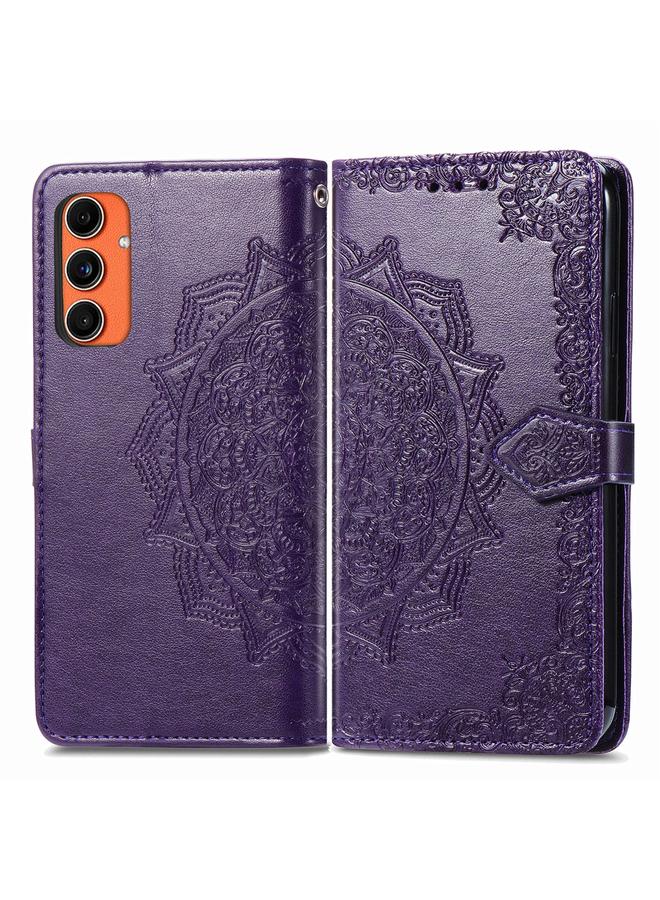 S-TOP Case For Samsung Galaxy C55 Mandala Flower Embossed Leather Phone Case - Image 1