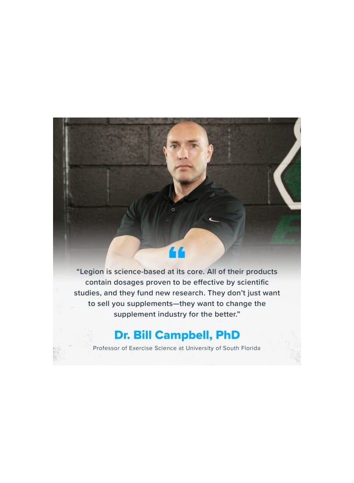 Legion Athletics Whey+ Whey Protein Powder, chocolate peanut butter naturally sweetened and flavored, grass-fed whey protein isolate, hormone- & antibiotic-free, no added sugars. 23 grams per serving, 30 servings / dietary supplement / net wt 1008 g / 35.5 oz / 2.21 lbs - Image 4