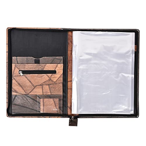 AmazingHind Leatherette Files for documents.File folders for documents.Certificate File Holder to Store Your documents with 20 Leafs (B4, Grey Brown_20 Leafs) - Image 2