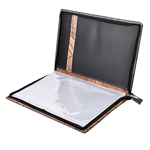 AmazingHind Leatherette Files for documents.File folders for documents.Certificate File Holder to Store Your documents with 20 Leafs (B4, Grey Brown_20 Leafs) - Image 5