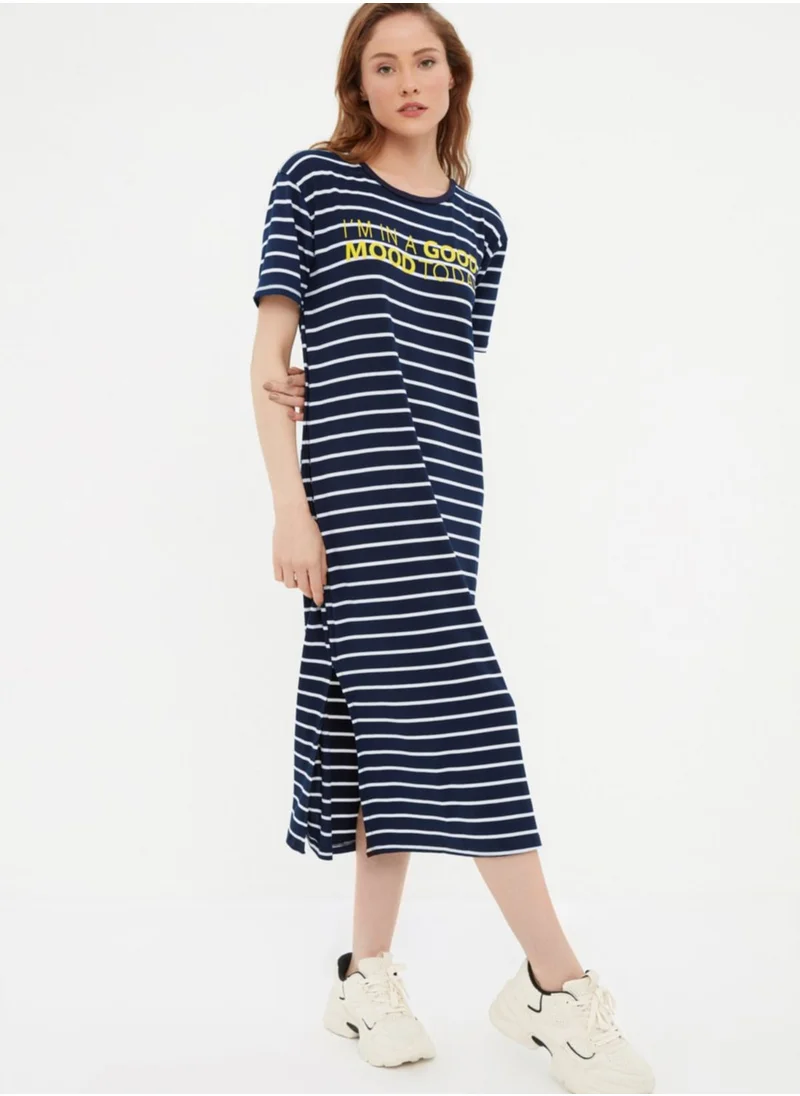 trendyol Striped Knitted Dress