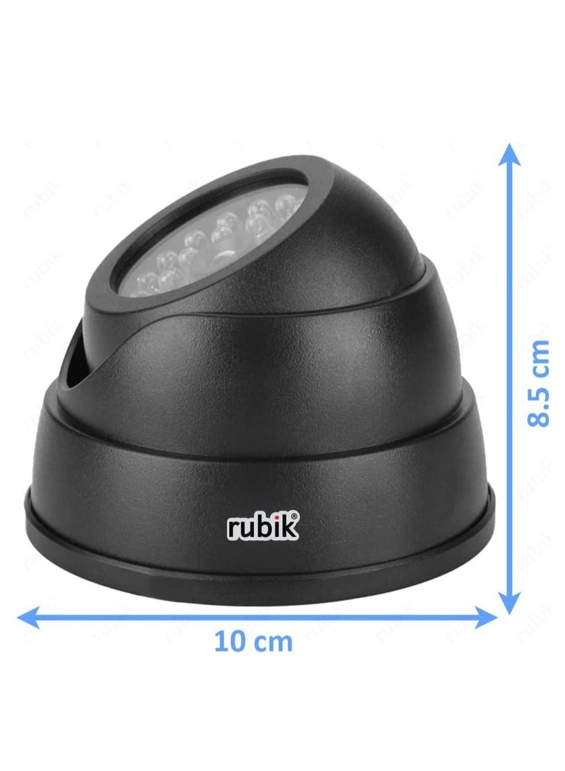 Rubik 4pc Dummy CCTV Camera with Flashing LED Light, Adjustable Fake Surveillance Camera Security Indoor Dome Camera with LED Light (White)  - Image 4