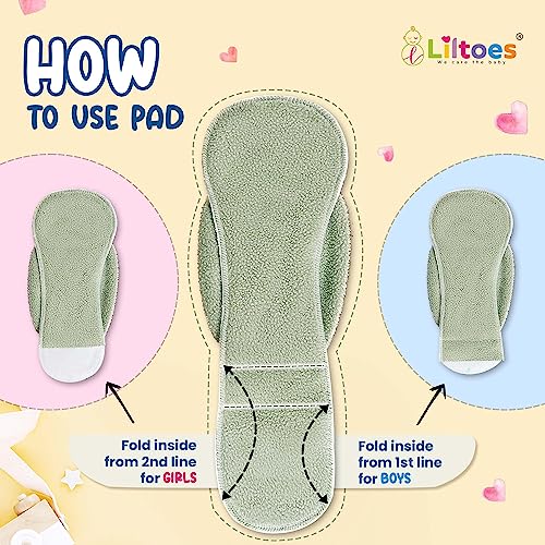LILTOES Cloth Diapers For New Born Babies 0 to 3 Years | Freesize Adjustable and Reusable | Premium Cloth Nappies Pack of 2 (2 Cloth Diapers + 2 Inserts) | Jungle Safari + Little Mermaid - Image 3