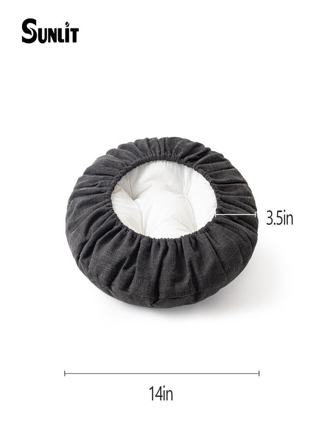 Sunlit Bar Stool Covers - Set of 2 Round Bar Stool Seat Covers, Soft and Cushioned Bar Chair Covers, Easy to Install and Wash, Cover Only, 14 Inch Diameter, Black - Image 5