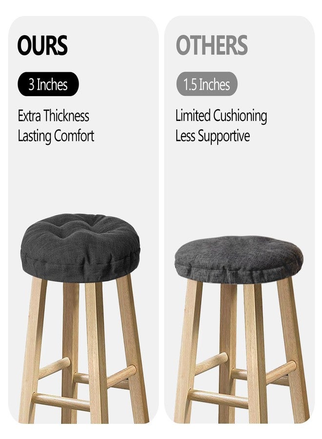 Sunlit Bar Stool Covers - Set of 2 Round Bar Stool Seat Covers, Soft and Cushioned Bar Chair Covers, Easy to Install and Wash, Cover Only, 14 Inch Diameter, Black - Image 4