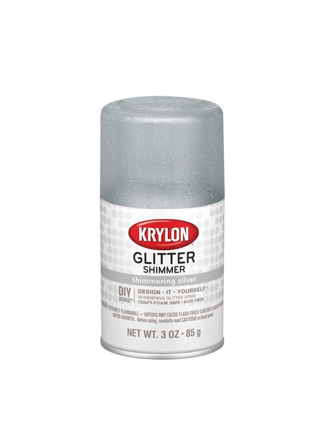 KRYLON I00402 Glitter Aerosol Spray, Shimmering Silver - Image 1