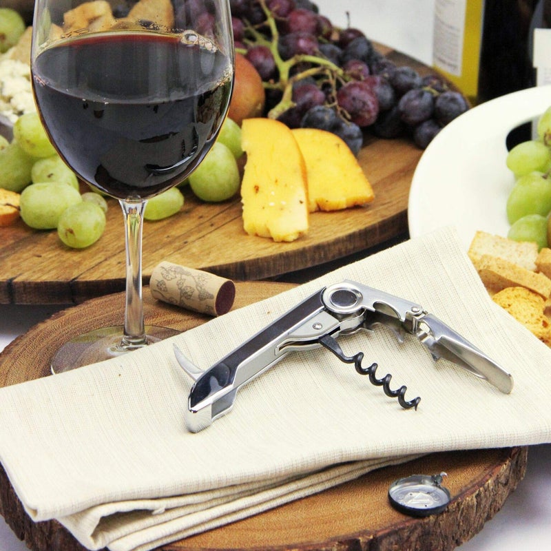 Vinturi All-In-One Waiter's Corkscrew Bottle Opener and Foil Cutter, Silver - Image 3