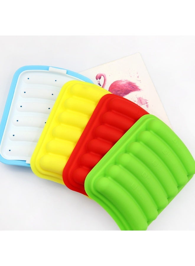 4pcs هوت دوغ سيليكون القالب,6 تجويف النقانق سيليكون القالب,القالب النقانق ل DIY محلية الصنع هوت دوغ,الخبز والحلوى والشوكولاته والكعكة - Image 1