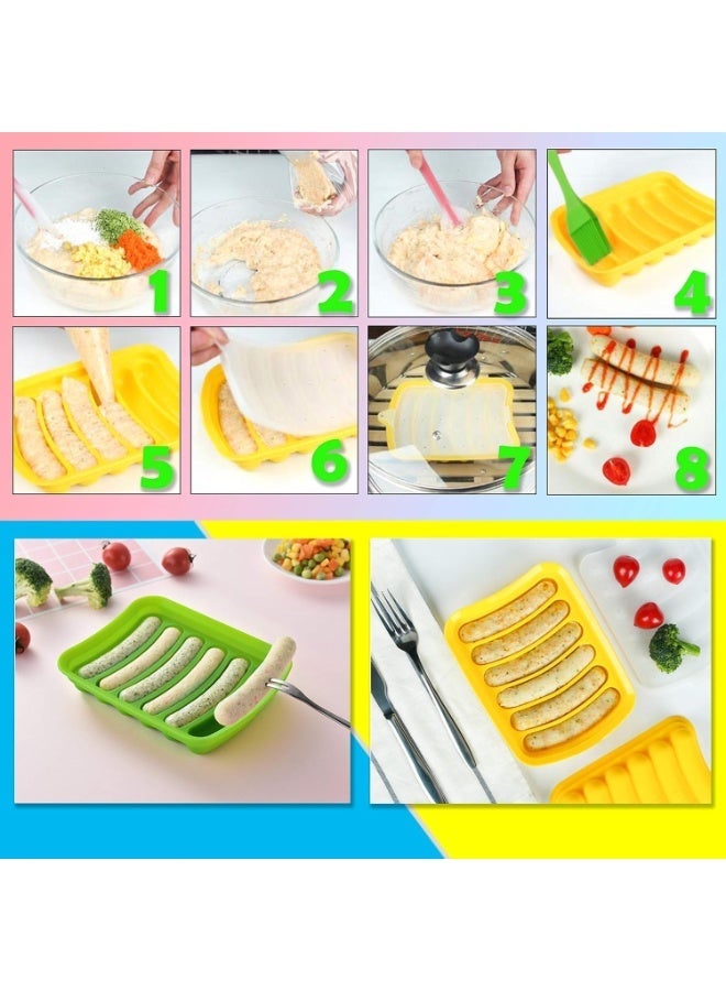 4pcs هوت دوغ سيليكون القالب,6 تجويف النقانق سيليكون القالب,القالب النقانق ل DIY محلية الصنع هوت دوغ,الخبز والحلوى والشوكولاته والكعكة - Image 3