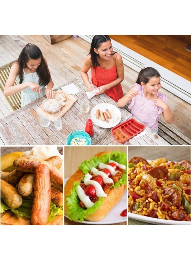 4pcs هوت دوغ سيليكون القالب,6 تجويف النقانق سيليكون القالب,القالب النقانق ل DIY محلية الصنع هوت دوغ,الخبز والحلوى والشوكولاته والكعكة - Image 5