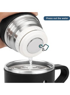 Arabest Stainless Steel Thermo 500ml/16.9oz Vacuum Insulated Bottle with Cup for Coffee Hot Drink and Cold Drink Water Flask.(Black,Set)  - Image 4