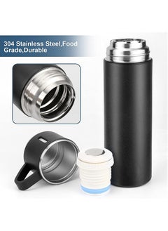 Arabest Stainless Steel Thermo 500ml/16.9oz Vacuum Insulated Bottle with Cup for Coffee Hot Drink and Cold Drink Water Flask.(Black,Set)  - Image 2