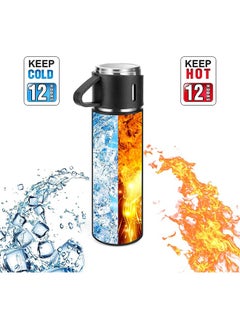 Arabest Stainless Steel Thermo 500ml/16.9oz Vacuum Insulated Bottle with Cup for Coffee Hot Drink and Cold Drink Water Flask.(Black,Set)  - Image 3