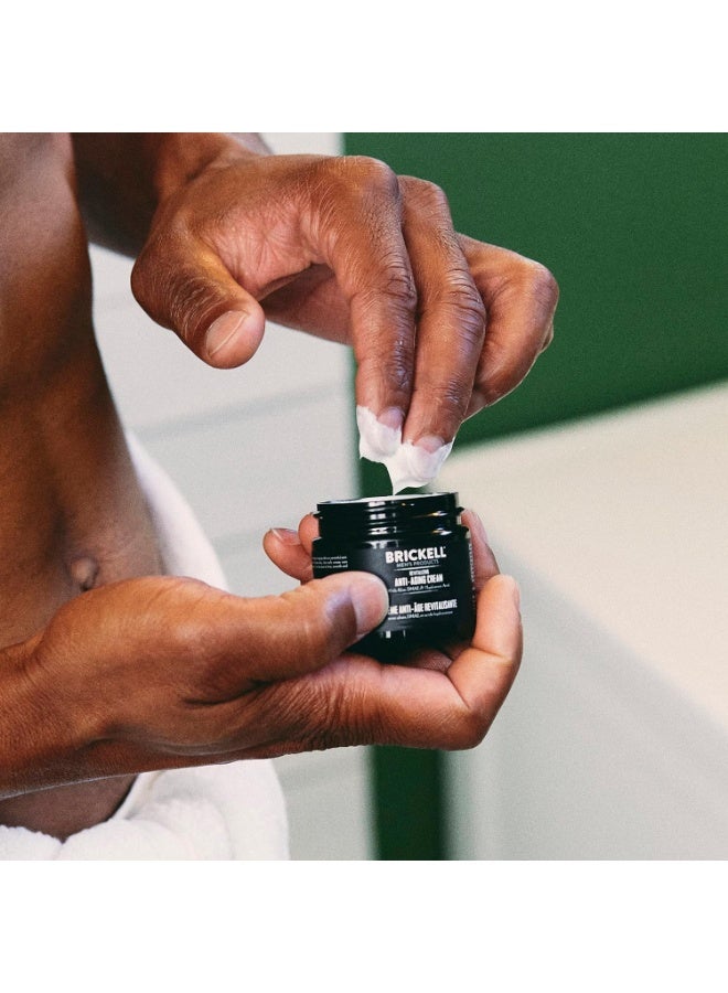 Brickell Crema revitalizante antienvejecimiento para hombres, crema facial antiarrugas natural y orgánica para reducir líneas finas y arrugas, 2 onzas, sin perfume - Image 2