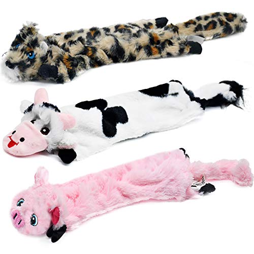 SHARLOVY Dog Squeaky Toys No Stuffing 3 Pack Crinkle Dog Toys for Small Breeds or Puppy Durable Chew Plush Cute Animals Natural for Teething Pet for Boredom - Image 1