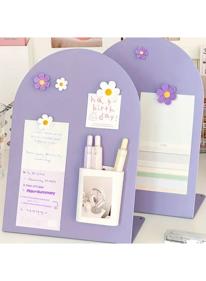 بمجموعة مكونة من 4 قطع وردية اللون، لوحة رسائل مغناطيسية مزدوجة الجوانب للمكتب والمنزل - Image 1