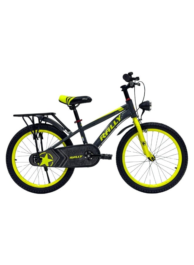The RALLY Falcon Kids Bicycle 20 Inch P146 | Rear Carrier | Chain Cover | Bell | Cargo Rack | Age 7–10 Years