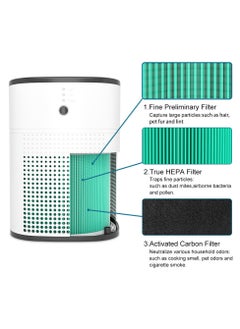 Furtey Air Purifier HEPA Replacement Filter for HY1800 , Captures Large Particles, Bacteria and Reduce Odors Green , PM2.5 Activated Carbon Filter  - Image 2