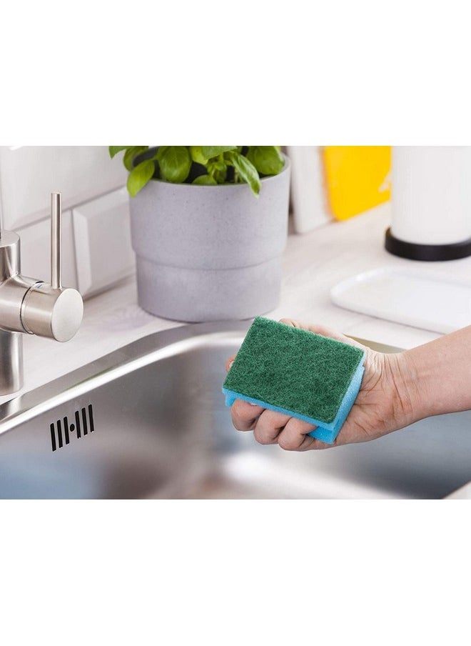 YORK - Non-Abrasive Cleaning Scouring Scrub Sponge For Kitchen Scratch Proof Kitchen Utensil Scrubber Pads For Pots, Pans & Non-Stick Cookware Scrubbers Use For Kitchen, Bathroom (9.5X7X4.5 Cm)-3 Pieces - Image 1