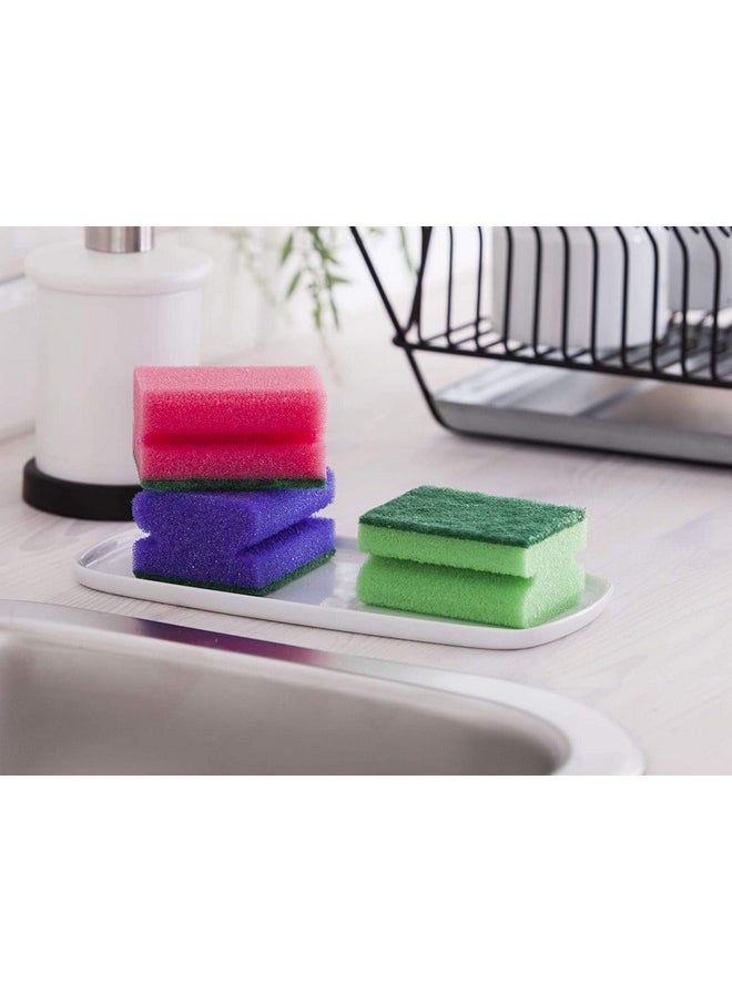 YORK - Non-Abrasive Cleaning Scouring Scrub Sponge For Kitchen Scratch Proof Kitchen Utensil Scrubber Pads For Pots, Pans & Non-Stick Cookware Scrubbers Use For Kitchen, Bathroom (9.5X7X4.5 Cm)-3 Pieces - Image 1