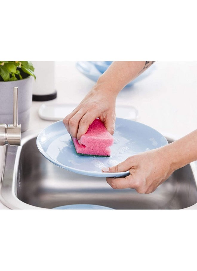YORK - Non-Abrasive Cleaning Scouring Scrub Sponge For Kitchen Scratch Proof Kitchen Utensil Scrubber Pads For Pots, Pans & Non-Stick Cookware Scrubbers Use For Kitchen, Bathroom (9.5X7X4.5 Cm)-3 Pieces - Image 1