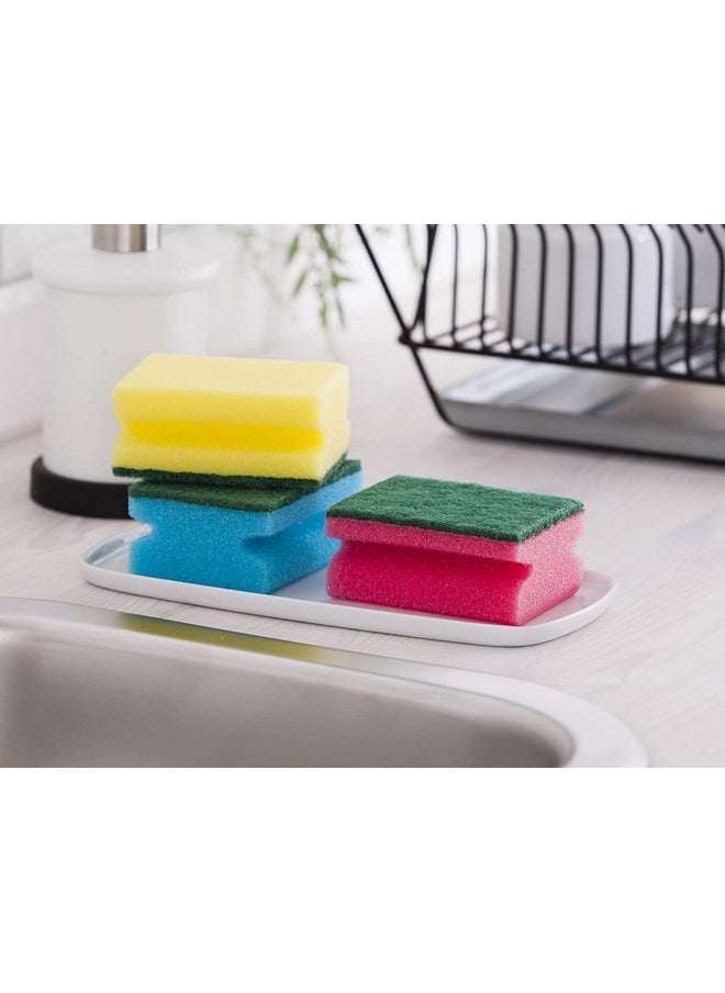 YORK - Non-Abrasive Cleaning Scouring Scrub Sponge For Kitchen Scratch Proof Kitchen Utensil Scrubber Pads For Pots, Pans & Non-Stick Cookware Scrubbers Use For Kitchen, Bathroom (9.5X7X4.5 Cm)-3 Pieces - Image 1