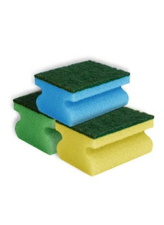 Non-Abrasive Cleaning Scouring Scrub Sponge For Kitchen Scratch Proof Kitchen Utensil Scrubber Pads For Pots, Pans & Non-Stick Cookware Scrubbers Use For Kitchen, Bathroom (9.5X7X4.5 Cm)-3 Pieces