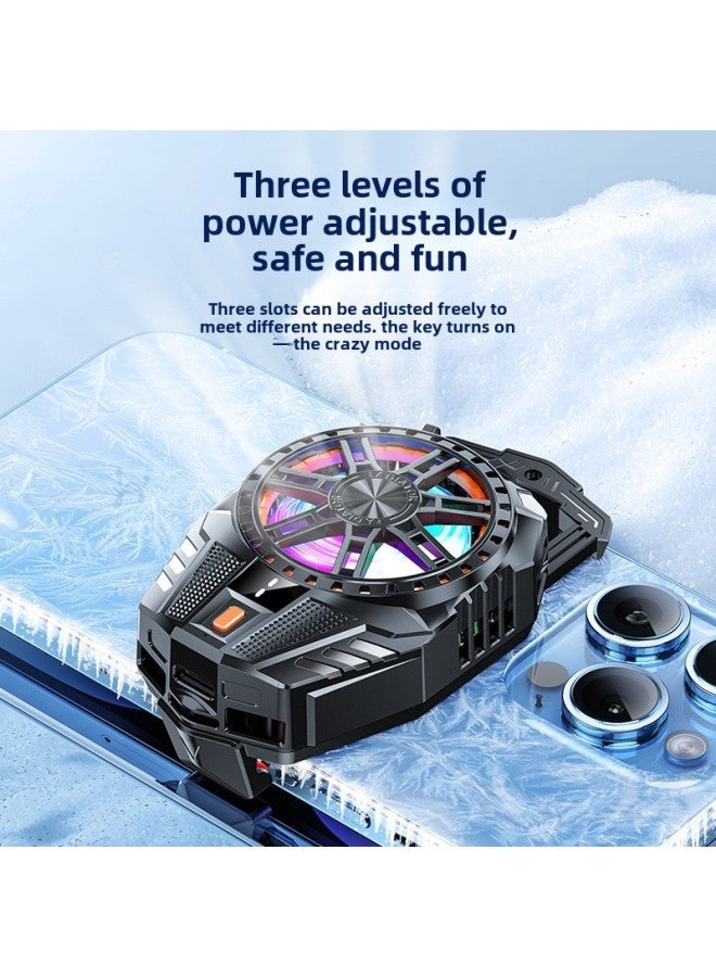 Three-speed Digital Display Mobile Phone Radiator Semiconductor Refrigeration Mute Back Clip Suitable For Black Shark Ipad Cooling Artifact-Color:Mobile Radiator-【digital Model-black】+finger Cot - Image 3