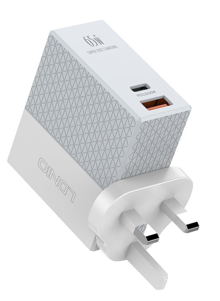 Ldino Ldnio 65W Fast Wall Charger with USB and Type-C Port - Image 1
