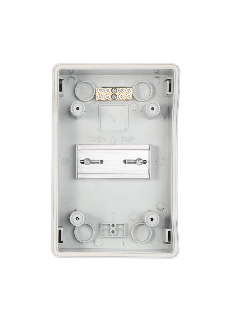 4 Way Power Distribution Box with Bus Bars and Din Rail, Waterproof IP66 for Miniature Circuit Breaker MCB, Suitable for Indoor and Outdoor Use