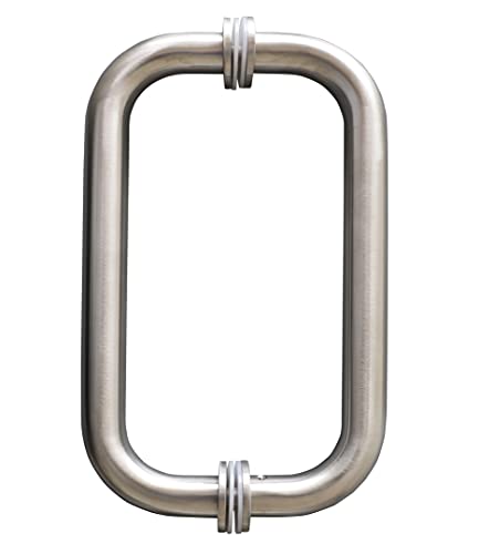 CKB 8" Shower Door Handle, Compatible with 1/4" (6mm) to 1/2" (12mm) Thick. Stainless Steel Double Side Glass Door Pull, Brushed Nickel - Image 1