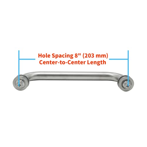 CKB 8" Shower Door Handle, Compatible with 1/4" (6mm) to 1/2" (12mm) Thick. Stainless Steel Double Side Glass Door Pull, Brushed Nickel - Image 2