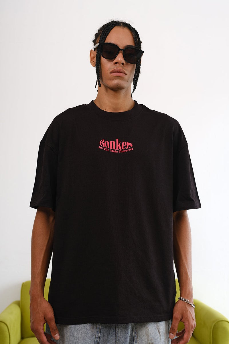 بونكرس كُرنر Black Main Character Oversized T-Shirt - Image 5